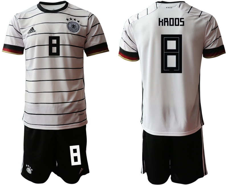 Men 2021 European Cup Germany home white #8 Soccer Jersey1